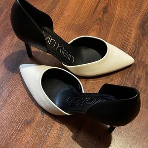 Calvin Klein Two-Tone Black and White Heels- Vintage Style